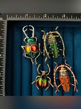 4 Pieces Custom Bug Brooches